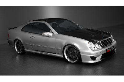 Накладки на пороги AMG W209 Look (АБС пластик) на Mercedes CLK W208